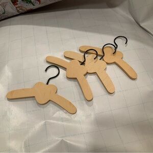 Set of Wooden Hangers with Black Hooks for Dolls set of 7